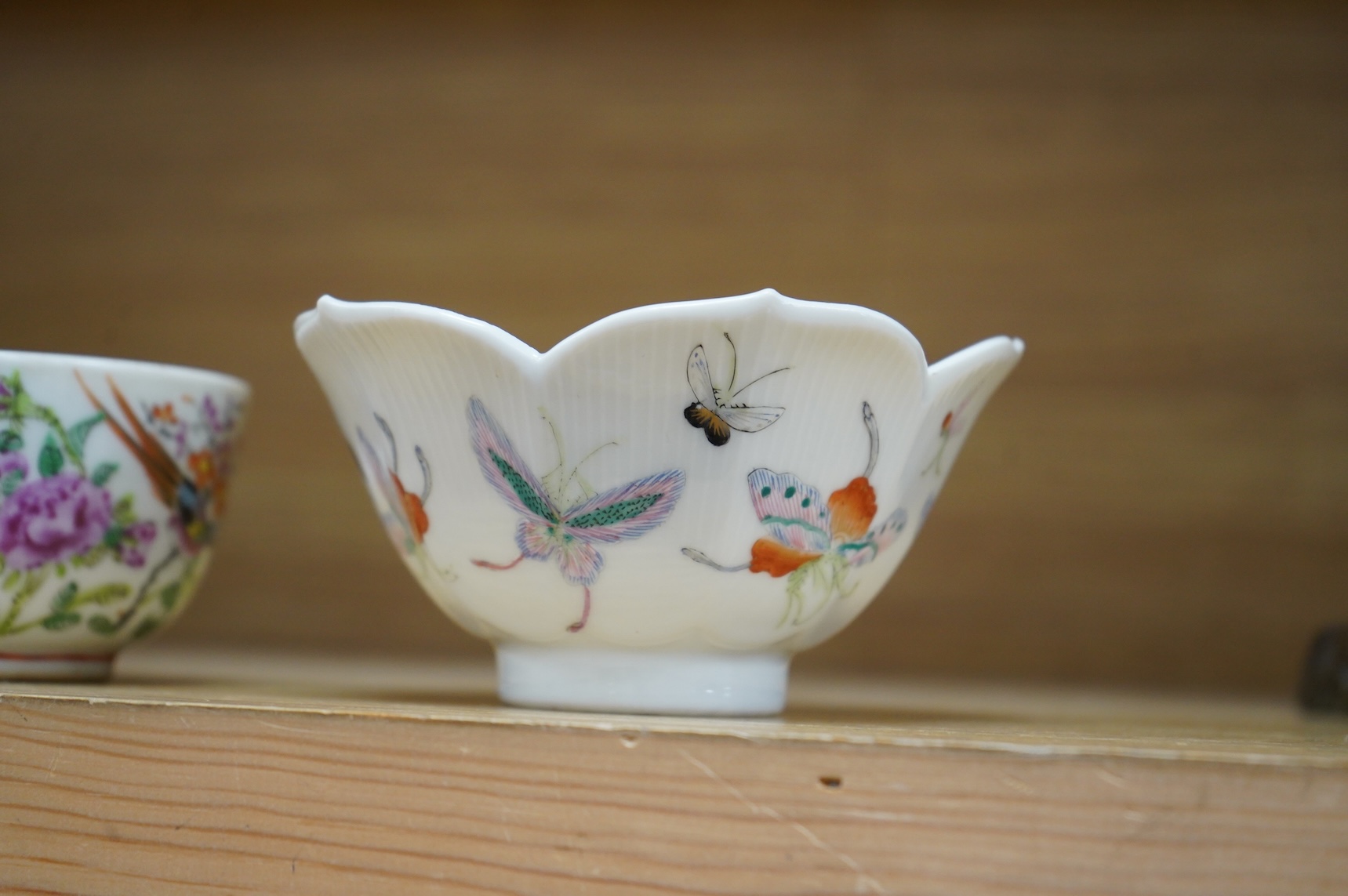 Two 19th century Chinese ‘butterfly’ bowls, largest 6cm high